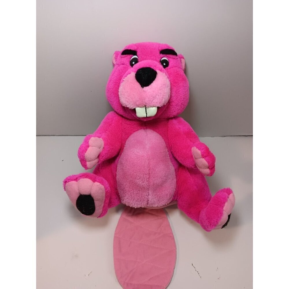 Six Flags Pink Angry Beaver Plush Woodland Promotional Stuffed Animal